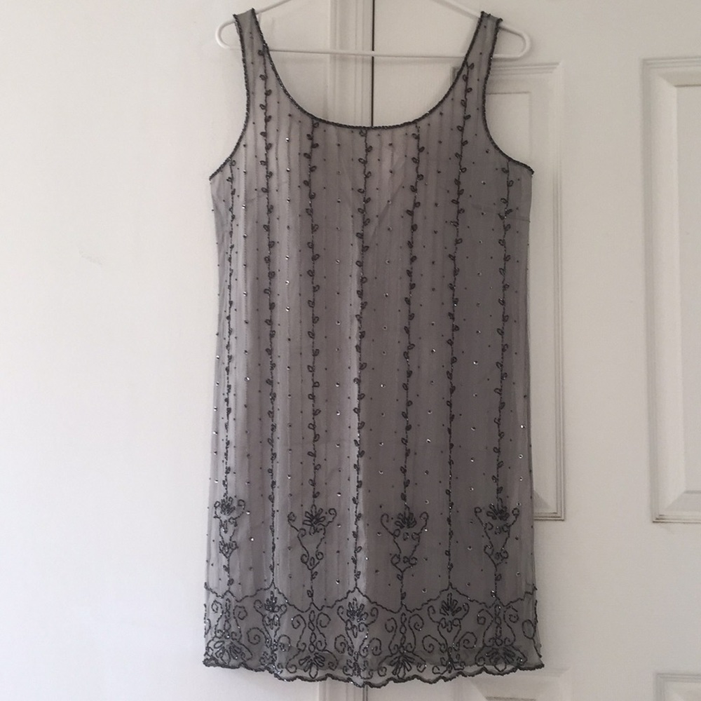 Gray evening dress